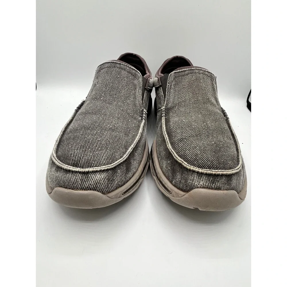 Skechers Relaxed Fit 65355 Men Charcoal Gray Textile Slip On Loafers Size 11‎